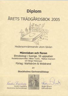 Diplom Årets trädgårdsbok