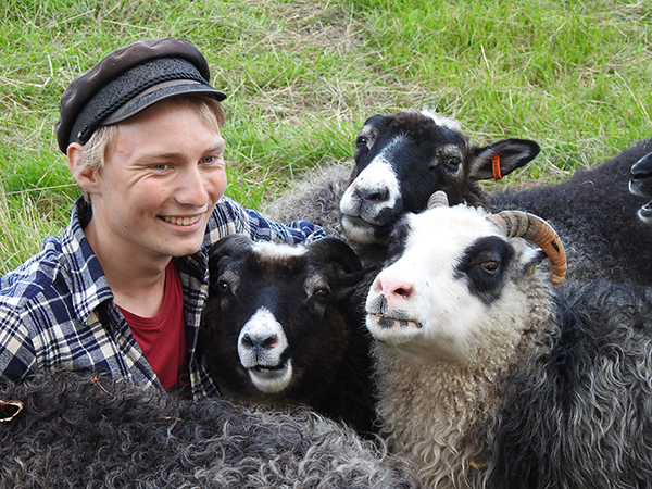 Anikal welfare: a farmer with his sheep.