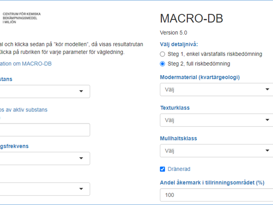 Screen shot av MACRO-DB 5.0