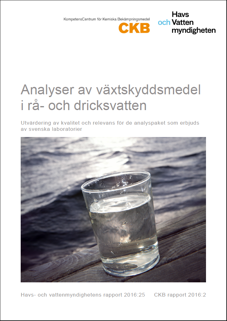 Omslag till rapport, med ett foto på ett vattenglas.