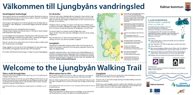 Skylt till Ljungbyåns vandringsled