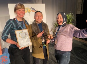 Vinnare årets naturvägledning Äventyrsgruppen (Lisa Behrenfeldt, Mostafa Heidari, Maha Fayed).JPG