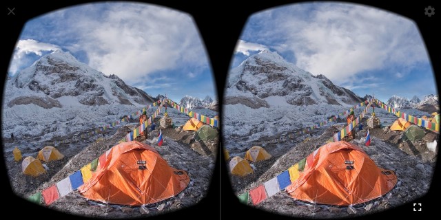 Stereoskopiskt VR-foto från Himalaya för “Cardboard”.