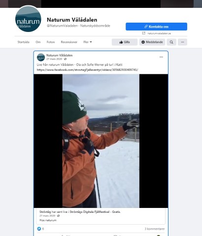 Liveström med mobiltelefon från naturum Vålådalen