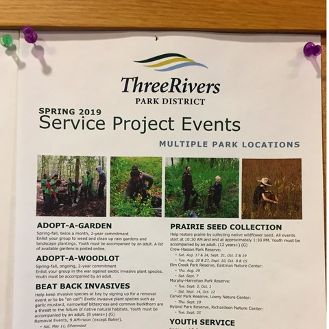 Volontärmöjligheter i Three Rivers Park District. Foto Karolina Vessby, Upplandsstiftelsen