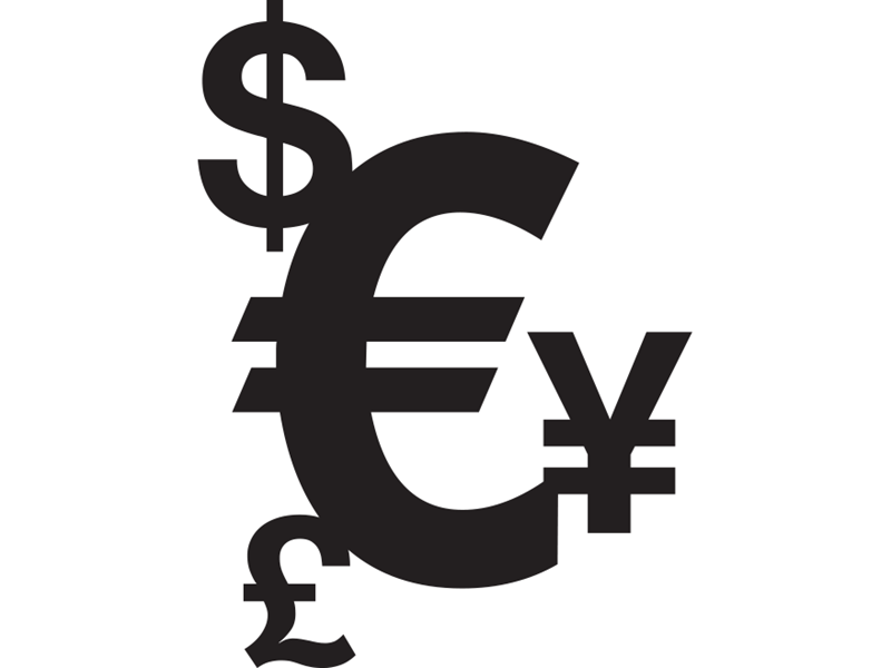 Different money symbols. Illustration.