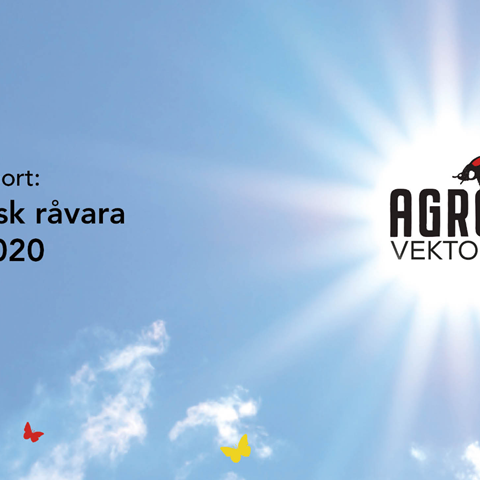 Skärmbild från framsidan av rapporten Ekoråvara 2019/2020.