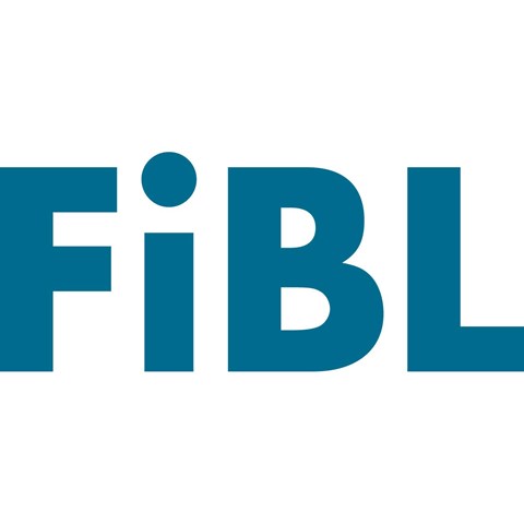 FiBL logotyp, ordet FiBL i blå bokstäver.