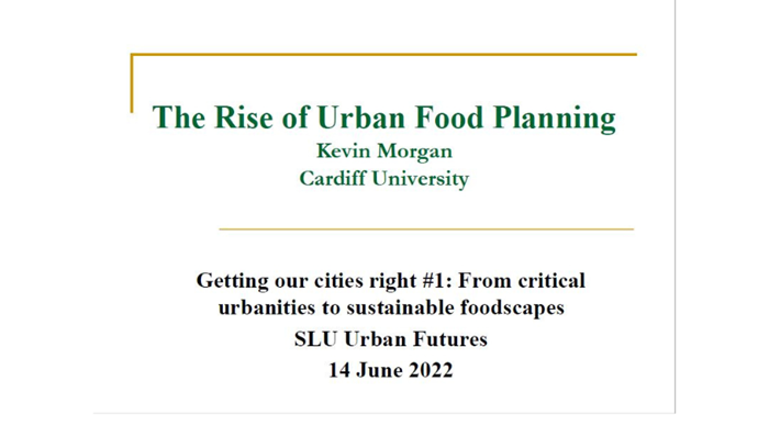 Image with the text:The rise of urban food planning.