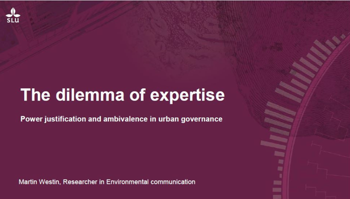Image with the text: The dilemma of expertise.
