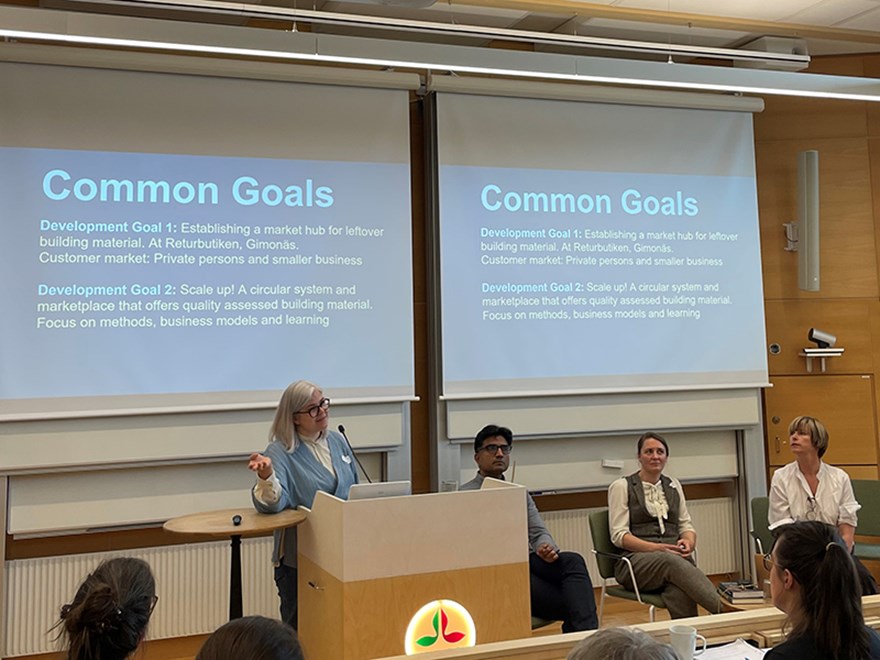 Keynote and panel at a conference.