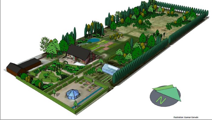Map over the Rehab Garden in Alnarp.