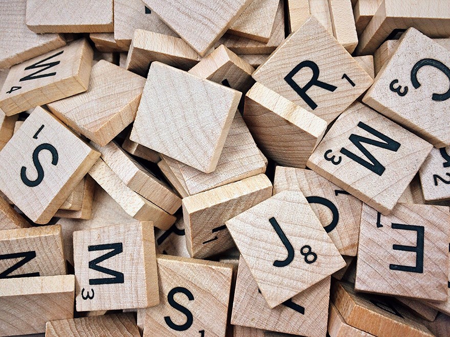 Scrabble tiles.