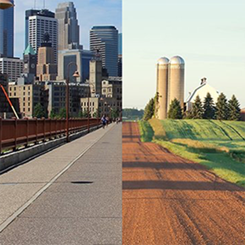 Image dividing the urban and the rural to two divisions.