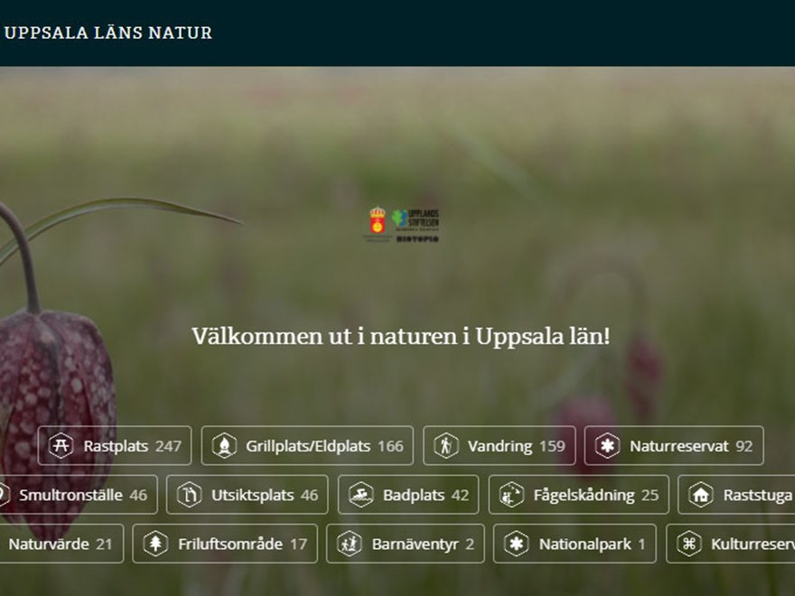 Webbplatsen Naturkartan för Uppsala län