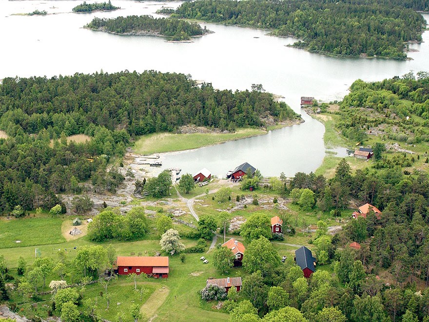 Flygbild över Rävsten. Foto.