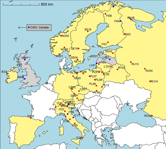 map of ICP IM sites