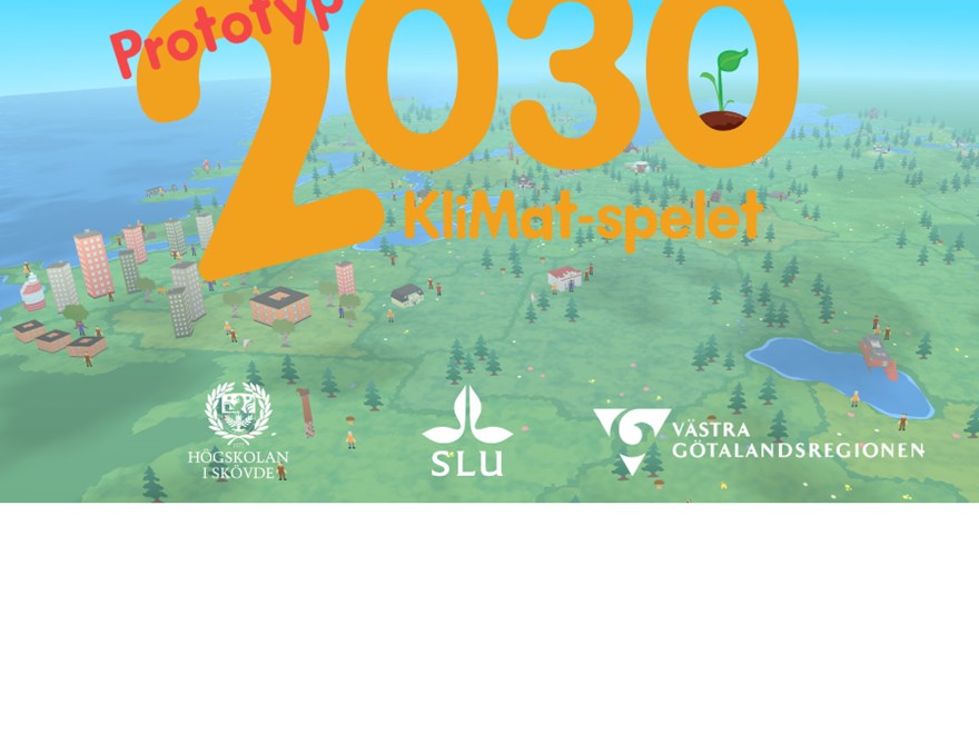 Bilden föreställer en stad med stora gröna marker som ligger vid vattnet. Över hela bilden står det 2030, illustration.