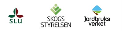 Logotyper för SLU, Skogsstyrelsen och Jordbruksverket