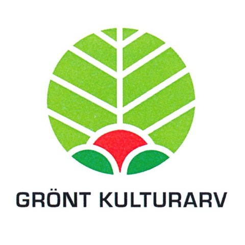 Green heritage logo in red, white and green. Under the logo, and as part of the logo, is written "Green cultural heritage".