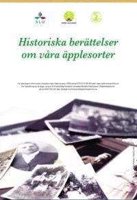 Framsidan av broschyren "Historiska berättelser om våra äpplesorter". 