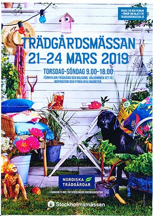 En affisch för mässan Nordiska trädgårdar 2019.