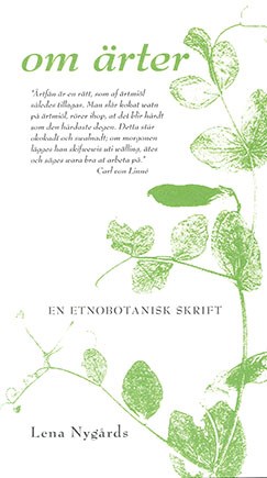 Omslag på boken "Om ärter". Foto. 