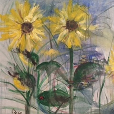 Sunflower. Painting.