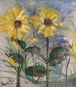 Sunflower. Painting.