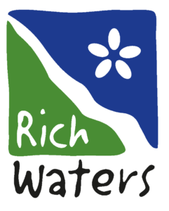 Rich Waters logotyp. Illustration.