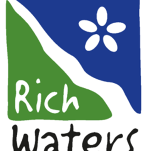 Rich Waters logotyp. Illustration.