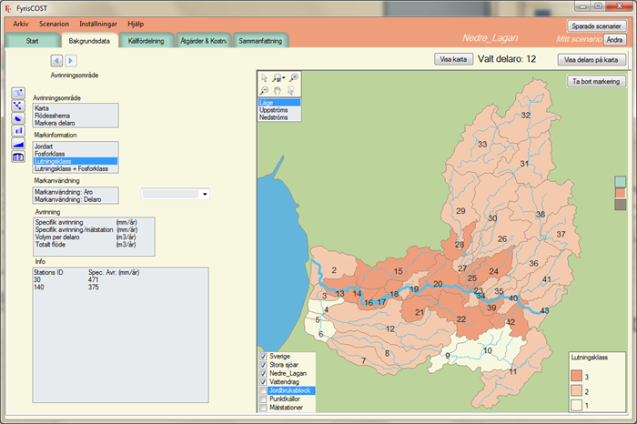 Catchment area. Screenshot.