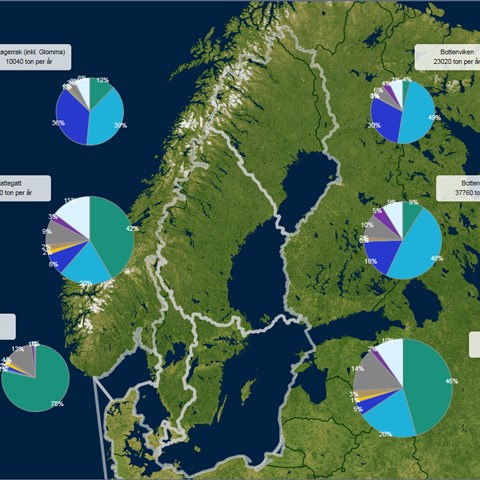 Sverigekarta och pajdiagram. Illustration.