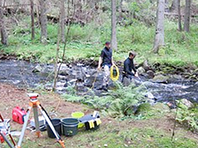 Electrical fishing. Photo.