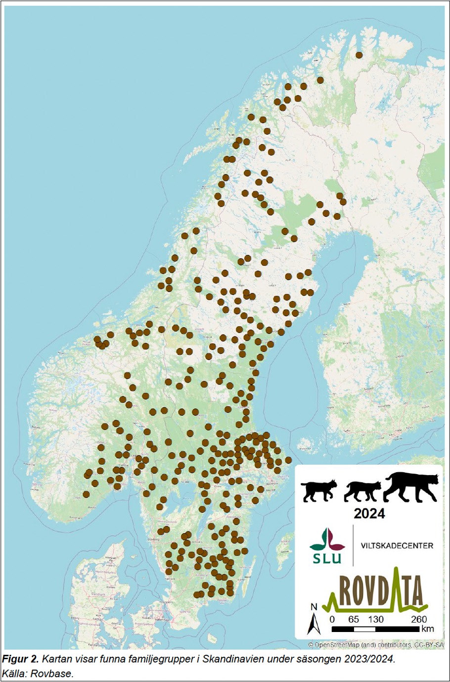 KARTA FAMILJEGRUPPER LODJUR i Skandinavien 2024