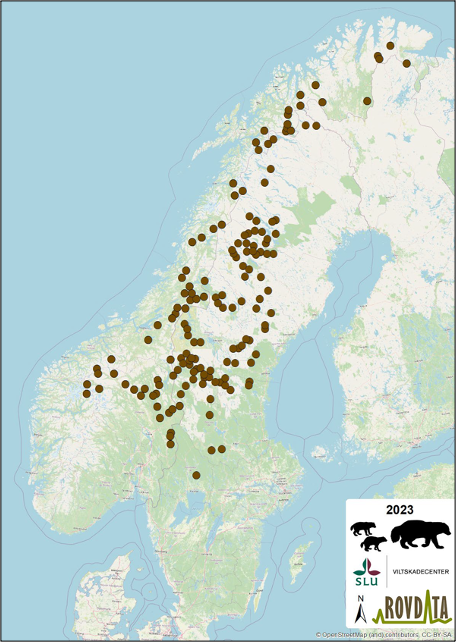 Järvföryngringar i Skandinavien 2023, karta