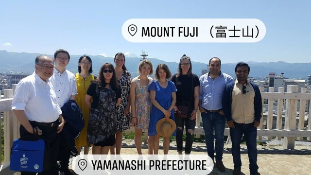 Group picture with Mt Fuji in the background