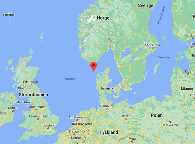 Karta över Nordsjön 