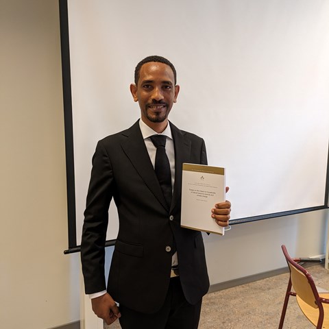 Bahre Kiros with his thesis