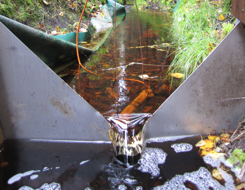 V-shaped flume