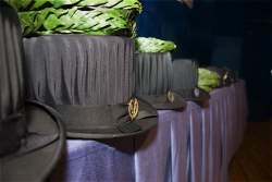 Photo: Doctorate hat in a row.