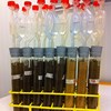 Close-up of test tubes with silage samples. Photo.