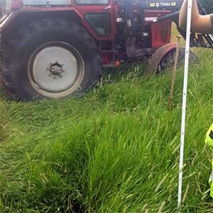 Measuring ley stubble height. Photo.