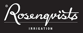 Logotyp Rosenqvists irrigation. Bild.