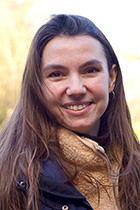 Woman with dark, long hair