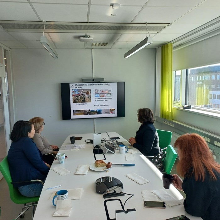 Gulaim Seisenbaeva leads the discussion of existing research 
