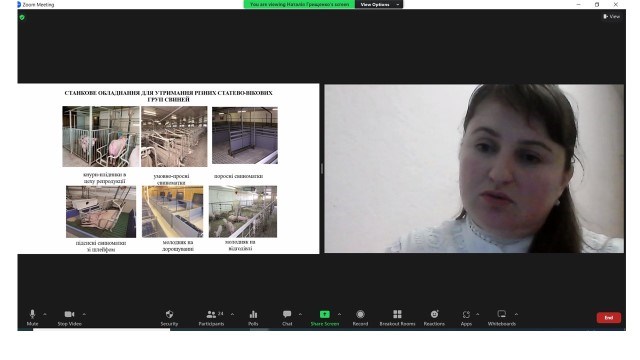 Natalia Hrishchenko (National University of Life and Environmental Sciences of Ukraine) is showing relationship between industrial production and animal welfare in Ukraine