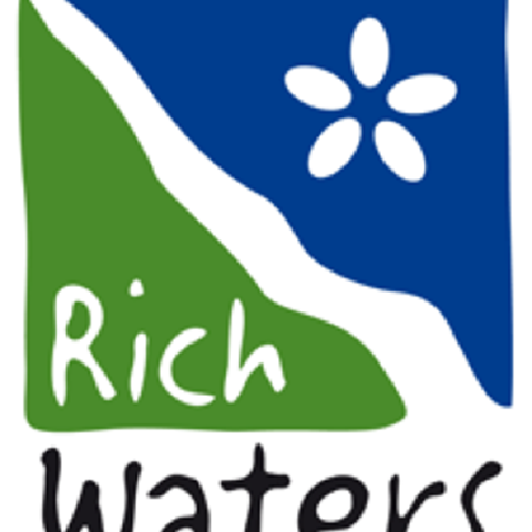 Logotype for rich waters, illustration.