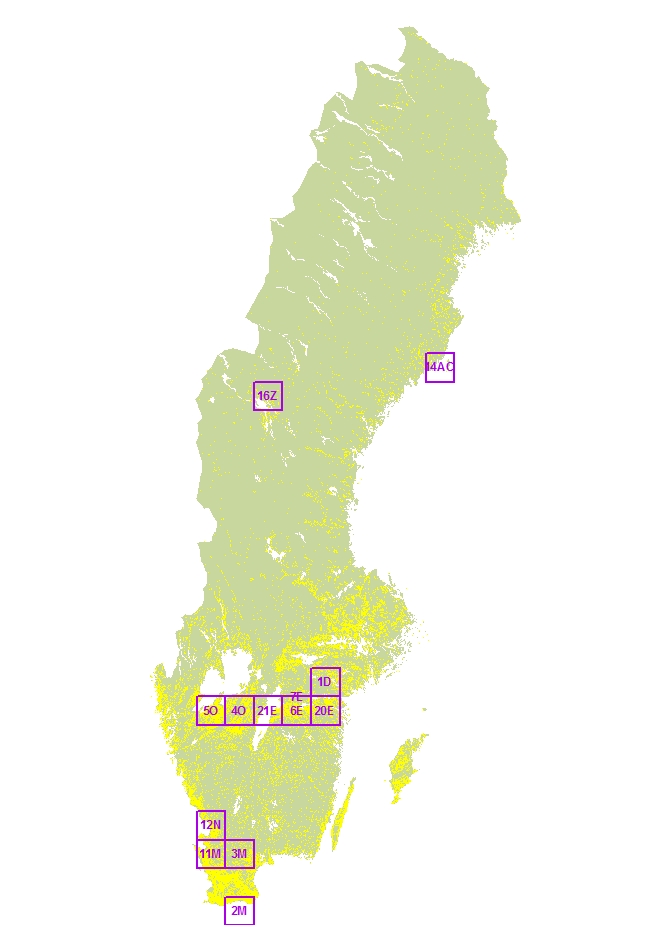 Karta över Sverige, illustration.