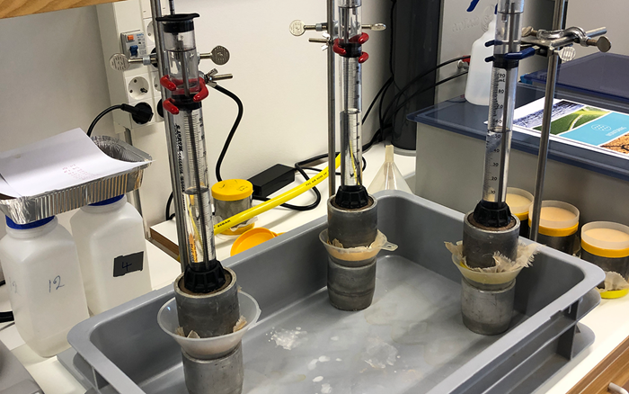 three cylinders in a lab